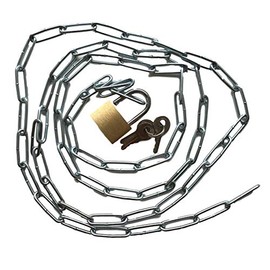 Steel Chain with Padlock Set - Robust Chain with Lock + 3 x Keys - Choice of Length 50 75 100 150 200 cm - Locking & Locking - Household & Workshop (200 cm)