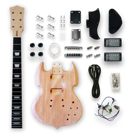 BexGears DIY Electric Guitar Kits Okoume wood Body maple neck & composite ebony fingerboard Beginner Guitar with H-H Pickups