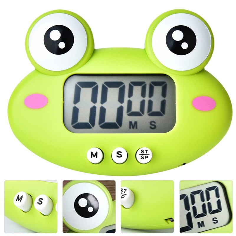 FELTECHELECTR Adorable Cartoon Timer Frog Household Countdown Clock Student Learning