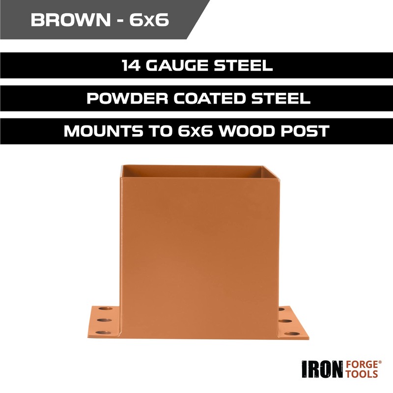 Iron Forge Tools 6x6 Post Base for Concrete, 4 Pack