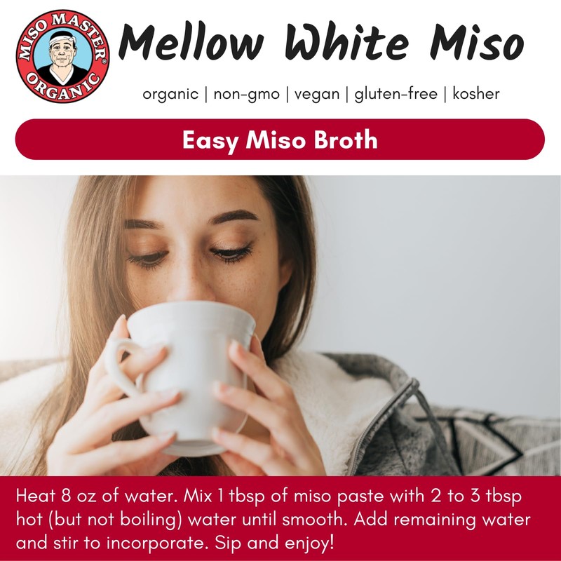 Miso Master Organic Mellow White Miso, Gluten-Free, Organic, Non-GMO, Vegan,
