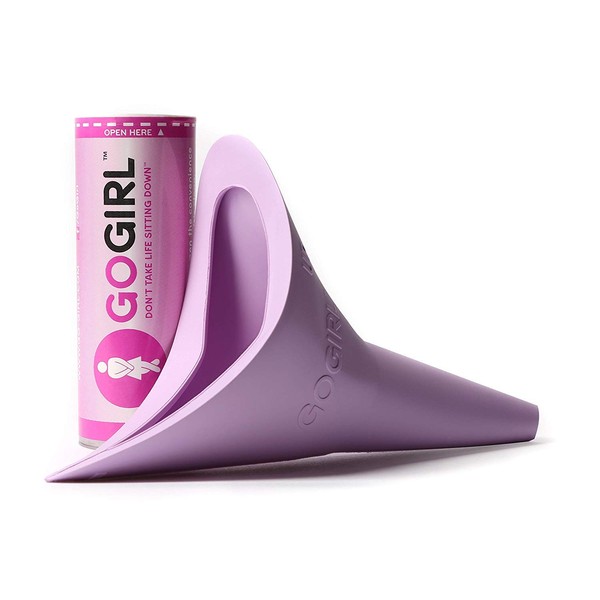 GoGirl - Pink - Female Urination Device – Portable Bathroom for Women – Ideal for Camping, Hiking, Outdoor Activities, Travel & More - Medical-grade Silicone – Made in USA (Reusable) – Pink/Lavender