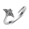 jiulegufa Manta Ray Ring 925 Sterling Silver Adjustable Manta Ray