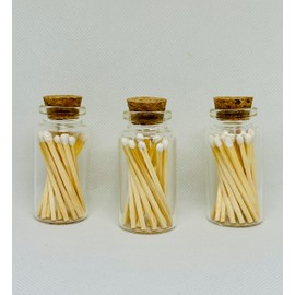Small 3x White Tip Matches in a Jar with Striker on Base, Matches for Candles, Wedding Matches, White Matches