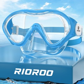 RIOROO Children's Diving Goggles, Swimming Goggles for Boys Girls Teenagers, Snorkel Mask with Nose Cover, Anti-Fog, Anti-Leak Diving Mask, 180° Panorama HD Swimming Mask for Children 4-14 Years