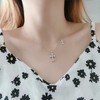 VQGRIXZCE S925 Sterling Silver Dainty Double Christian Faith Cross pendent