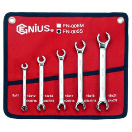 Genius Tools 5PC SAE Flare Nut Wrench Set - FN-005S