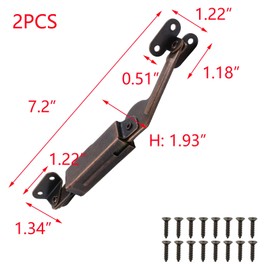 T Tulead Spring Lid Support Left Right Lid Support Down Hinge Red Bronze Iron Support Box Cabinet Hardware Pack of 2 with Mounting Screws