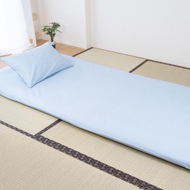Sylphyz One-touch Sheet Single Touch Sheet 100% Cotton Blue Sheet Fitted Sheet Rubber Bed Cover Futon Cover Stylish 41.3 x 84.6 inches (105 x 215 cm)