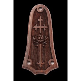 Purflex® Truss Rod Cover for Taylor, 3 hole, Pau Ferro with Cross & Crown engraved design