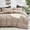 CLOTHKNOW Khaki King Size Comforter Set 3Pcs Taupe Bedding Comforter