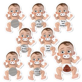 Putocopic 40Pcs Boy Dirty Diaper Baby Shower Games | Hilarious Baby Shower Games | Scratch Off Raffle Cards for Baby Shower Party