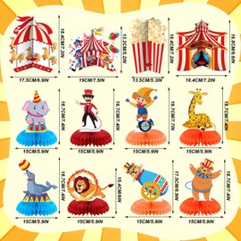 Weekgrat 12 Pcs Carnival Party Decorations Circus Theme Party Decorations Carnival Circus Honeycomb table Centerpieces for Home Office Birthday Honeycomb Supplies Decor