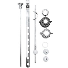 PF WaterWorks PF0909 Pop-Up Drain Repair Kit - Threaded Adjustable Center Pivot/Ball Rod with 3 Nuts, Gasket, 3 Sizes of Balls with Pull Rod/Linkage, Chrome