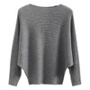 Women's Sweater Off Shoulder Batwing Sleeve Loose Pullover Solid Sweater