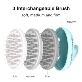 LISAAVO LISAAVO Hair Massager Scalp 3 in1 Scalp Scrubber Silicone Scalp Massager with Three Bristles-Soft, Medium and Hard Brush for Men Women and Pets,Blue