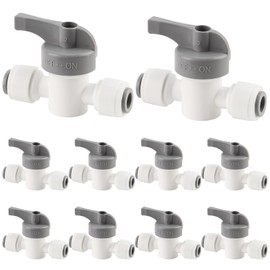 Kalolary 10 Pack Quick Connect Drip Irrigation Valves, 1/4" Shut Off Ball Valve Barbed Parts Fittings for 1/4 Inch Drip Irrigation Tubing Garden Lawn Irrigation System