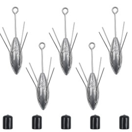 Sputnik Sinker Surf Fishing Weight Long Tail Spider Weights Saltwater Surf Casting Fishing Sinkers Catfish Beach Spider Sinker for Ocean Sea Sand (4oz-5pcs)