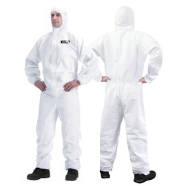 YIBER Hazmat Suit Disposable Coverall | Full Body Painters Suit in 7 Sizes with Multiple Specifications for Men & Women - Large, White, 1