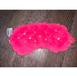 Claire’s Plush Pink Rhinestone Quilted Sleeping Mask Super Soft Satin