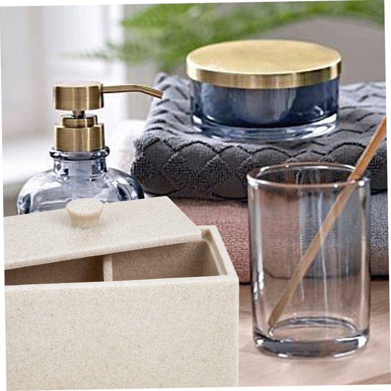 LIFKOME Cotton Swab and Pad Storage Organizer Compartment Makeup Accessory