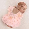 Newborn Photography Outfits Girl Baby Photography Props Lace Romper Headband
