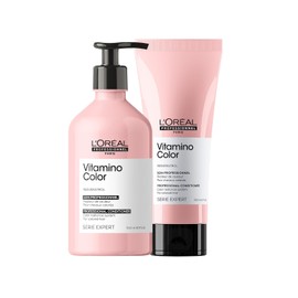 L'Oréal Professionnel Kit Vitamino Color | Shampoo 500ml + Acondicionador 200ml | Protector de color | Protege y preserva el color hasta por 8 semanas | Evita el deslave para un cabello más brillante