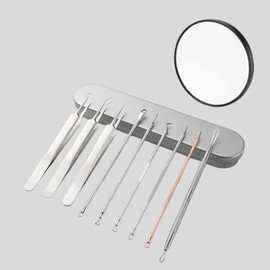 AstroScape Stainless Steel Blackhead Remover Kit, 2025 New Stainless Steel Acssart Blackhead Tools Kit with 15x Magnifying Glass (10Pcs)