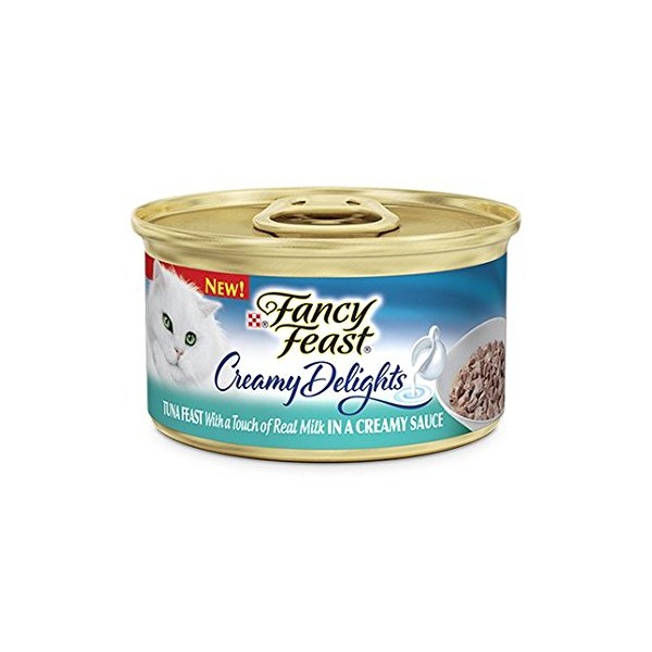 Fancy Feast Purina Creamy Delights Tuna Feast with a Touch of Real Milk in A Creamy Sauce (12-3 OZ) Each