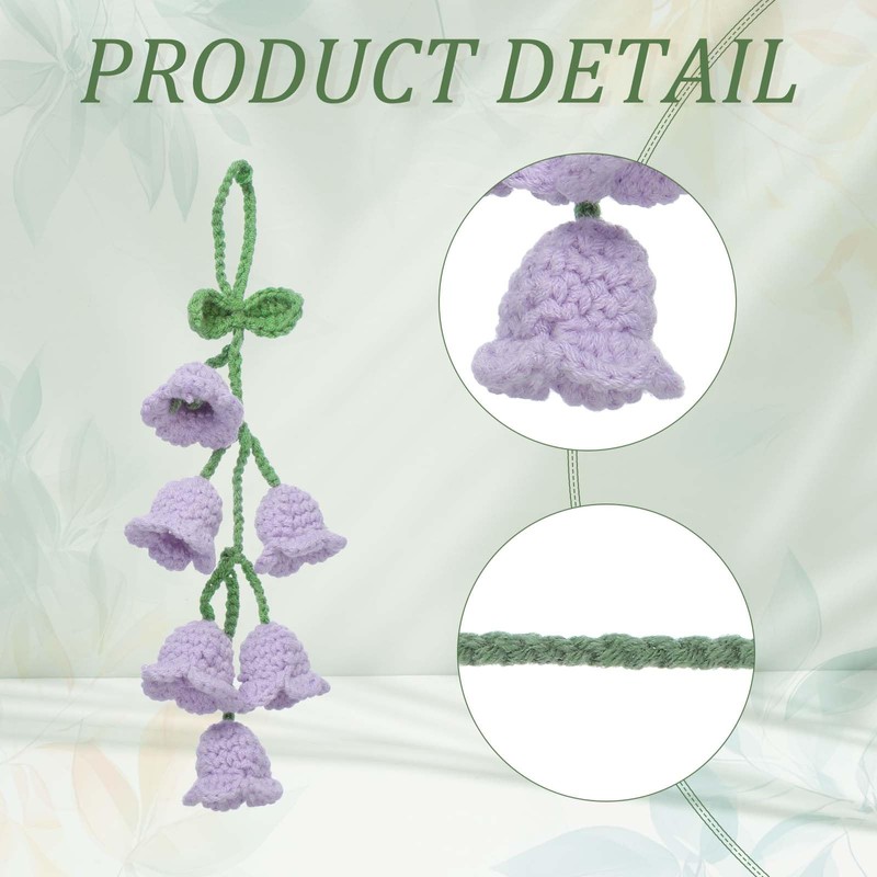 sourcing map Crochet Car Hanging Accessory, Handmade Ornament with 6