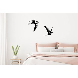 Illumino Metal Wall Decoration Art River Tern Set of 2 for Home and Garden Bird Garden Decoration Living Wall Decoration