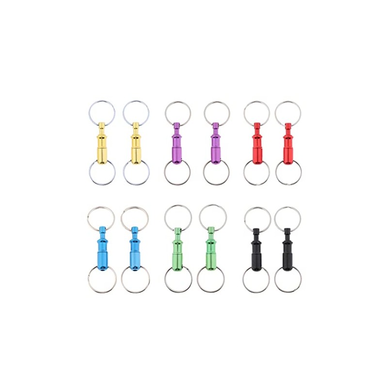 YangLand 2Pcs/Set Quick Release Keychain Pull-Apart Removable Keyring with Two