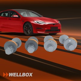 WELLBOX 4PCS Lower Control Arm Cam Bolts Kit for Toyota Tundra, Sequoia 2008-2019, Front Alignment Camber Toe Adjustment Bolts -OE# 48409-34041, 48190-34010