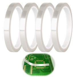 LLFYXM 4 Pcs 108 ft Heat Tape Sublimation High Temperature Tape, Clear Heat Press Dispenser, Heat Transfer Resistant Press Tape for Heat Press Electronics & Heat Vinyl Press Tape No Residue(10 mm)