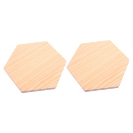 DOITOOL 2Pcs Unfinished Hexagon Wood Plank Solid Wood Board for DIY Crafts Party Decoration Side Durable Painting Accessory for Creative Home Ornaments
