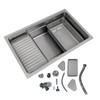 JAYGOVAN Kitchen Sink, 304 Stainless Steel Drop-In/Undermount Sinks, Top Mount