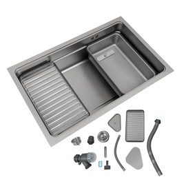 JAYGOVAN Kitchen Sink, 304 Stainless Steel Drop-In/Undermount Sinks, Top Mount Single Bowl Sink Set with Accessories for Modern, Workstation, RV, Prep Kitchen (27.2×16.9×8.5in)