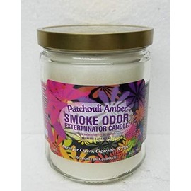 Smoke Odor Exterminator 13oz Jar Candle, Patchouli Amber Two Pack.