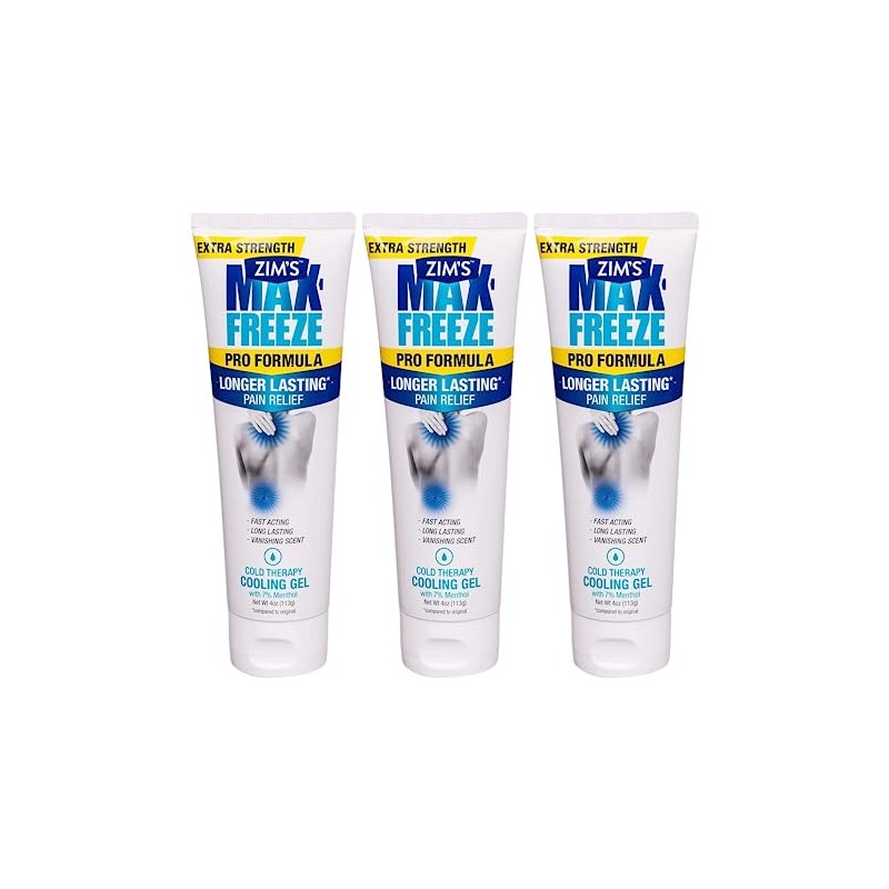 Zim's Max-Freeze Pro Formula Gel, 4 Ounce (Pack of 3)