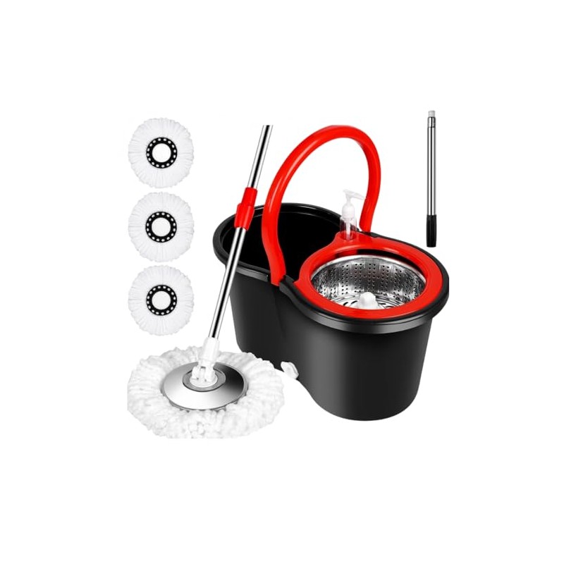 Spin Mop and Bucket with Wringer Set, 360° Rotating Mop