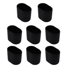 Oval Chair Leg Caps,PVC Table Feet Covers Floor Protector,TTZEZE Flexible Small Pad Covers,Furniture Chair Feet Caps for Hardwood Floors,Outdoor Patio,Desk Black, 15x22mm/0.59x0.87''