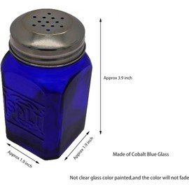 Ritadeshop Old-Fashioned Salt and Pepper Shakers Cobalt Blue Glass