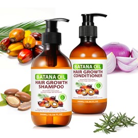 Batana Oil Shampoo and Conditioner Set - Organic Batana Shampoo Conditioner Set with Onion, Rosemary, Argan Tea Tree - Thickening Hair Products for Women and Men Hair Growth & Hair Loss
