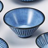 Hama Pottery Hasami Ware 391101 Rice Bowl, Blue Carved, Small,
