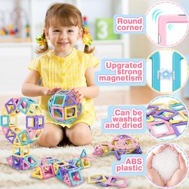 Lovchil Magnetic Building Blocks, Magnetic Tiles Building Construction Set STEM Montessori Toys, 36pcs Set Preschool Toys for 3 4 5 6 7 8 Year Old Girls boys kids toddlers Birthday gifts