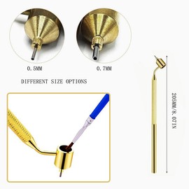 Hundredweat Pack of 2 Fluid Writer Pen, Oblique Fine Line Painting Pen, 0.5 mm/0.7 mm, Brass, Portable Drawing Tool, Writer Paint Pen, Retro Aluminium Fineliner Painting Pen for Rock Stains, Repair