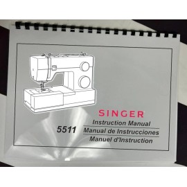 SINGER Reprint Manual Singer 5511 Scholastic Sewing Machine Comb Bound English Only