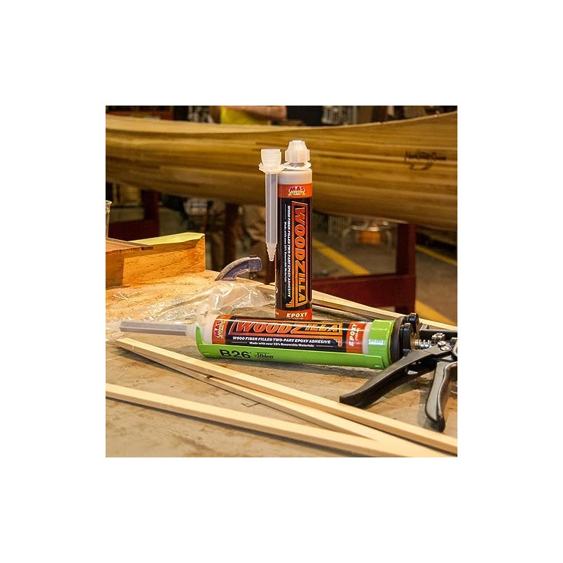 MAS Epoxies Woodzilla, 185 ml, Versatile Wood-Colored Epoxy Paste Solution,