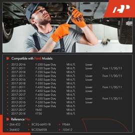 A-Premium Lower Engine Oil Pan Replacement for Ford F-250 F-350 F-450 F-550 Super Duty 2011-2016 6.7L Diesel