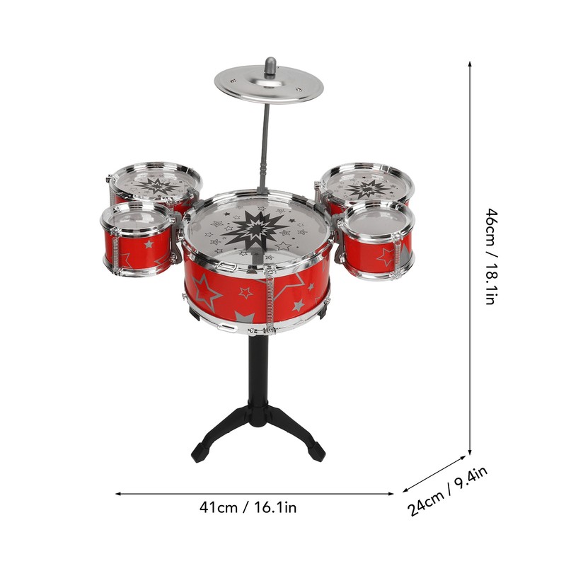 Toddler Jazz Drum Kit Hand Eye Coordination High Safety Sturdy